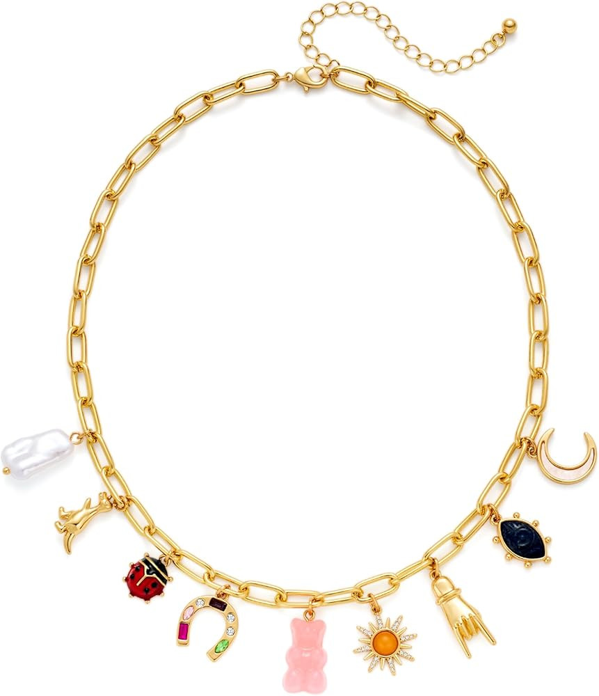 LILIE&WHITE Bear Gold Necklaces For Women Gold Charms Necklace Dainy Link Chain Necklace Trendy P... | Amazon (US)