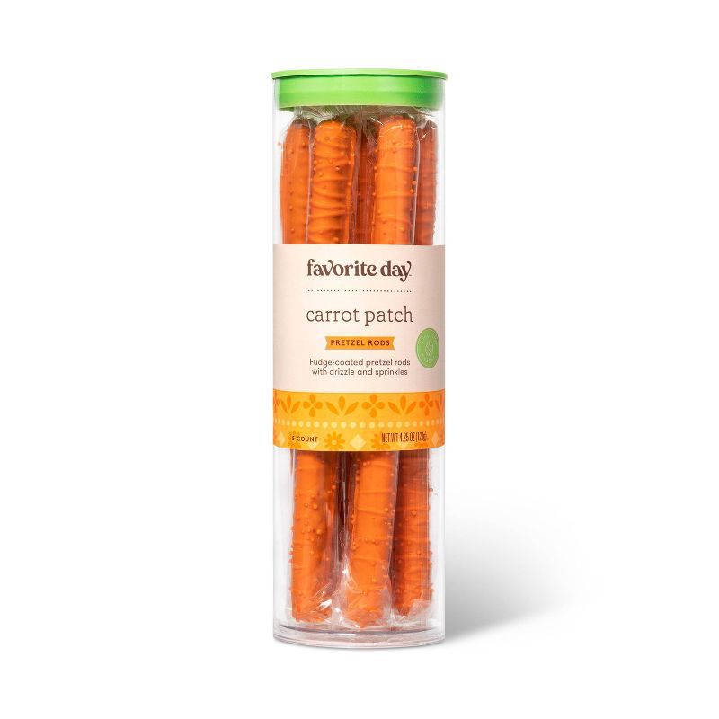 Orange Carrot Patch Fudge Dipped Pretzel Rods - 4.25oz - Favorite Day™ | Target