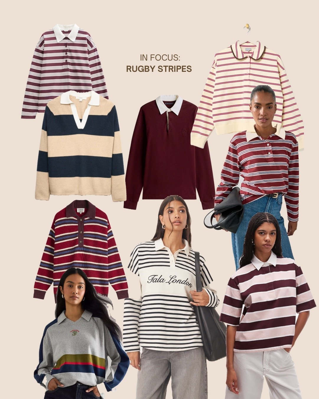 In focus: rugby stripes. A total classic getting its moment in the autumn spotlight. I’m wearing mine with denim and tailored trousers, with leather, clashing the sports element with a flowy skirt and of course, as an alt gym top with workout leggings. The key to looking effortless-preppy, not stuffy-preppy is in the fit. The shape should be contemporary, straight lines, almost boxy (definitely not fitted). The autumn colours are so good - burgundy, brown, navy - and add to the retro charm. 

#LTKautumn #LTKuk #LTKFashionMonth