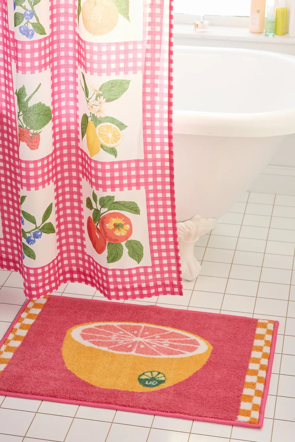 Fruit Picnic Plush Printed Bath Mat | Urban Outfitters (US and RoW)