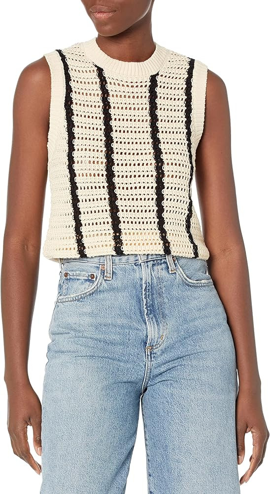 Monrow Women's Ht1202-crochet Knit Crop Tank | Amazon (US)
