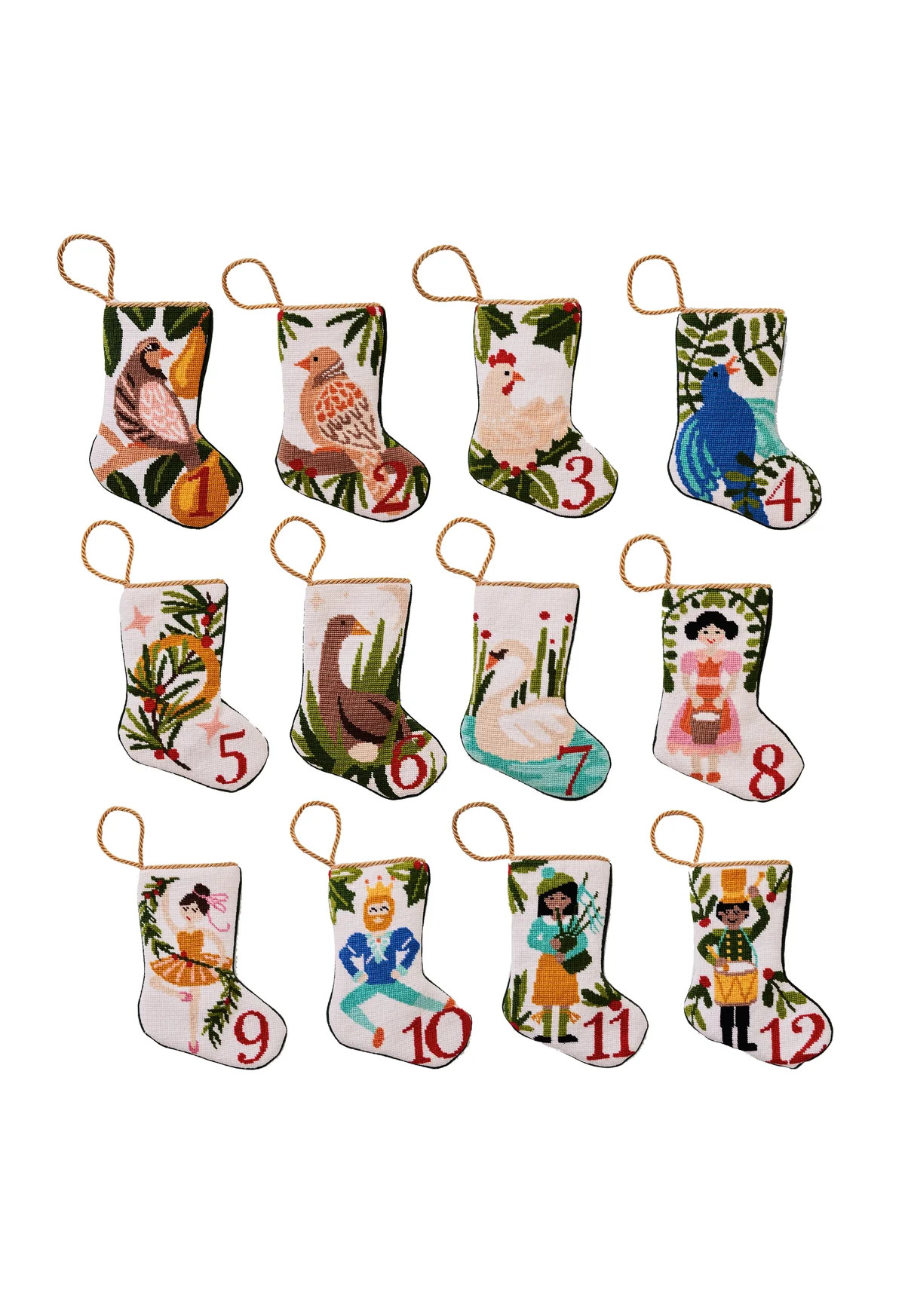 12 Days of Christmas Bauble Stocking, Full Set | Over The Moon