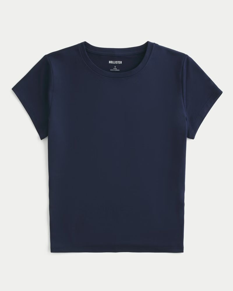 Women's Seamless Fabric Longline Crew Baby Tee | Women's Tops | HollisterCo.com | Hollister (US)