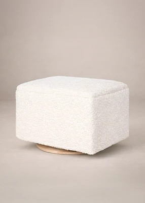 Small Stationary Rectangle Ottoman With Wood Base | Oilo Studio