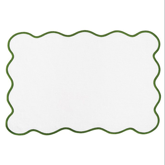 Maisie Scalloped Linen Placemats Set of 4 | Ballard Designs, Inc.