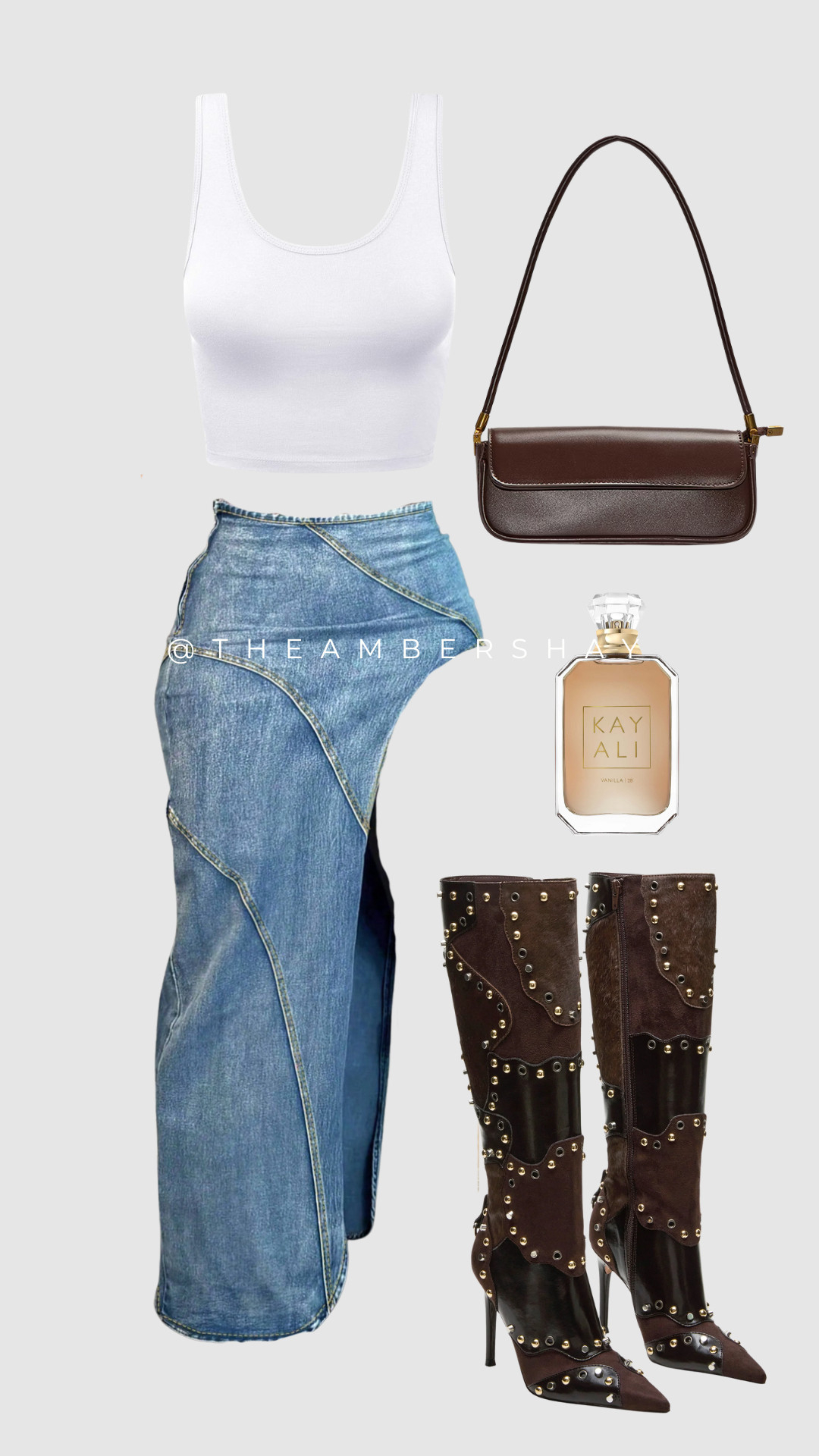 Western glam meets modern chic 🤎✨ This denim maxi skirt from Shein paired with these statement Steve Madden studded boots is the ultimate fall outfit formula. Add a classic white tank, a sleek brown shoulder bag, and a touch of Kayali Vanilla 28 for that perfect finishing vibe.

Would you rock this edgy cowgirl-inspired look? 👢✨

#SheinStyle #SteveMadden #FallOOTD #WesternChic #OOTDinspo #FallFashion #DenimMaxiSkirt #StreetStyleFashion #SheinFinds #SteveMaddenStyle #KayaliPerfume #FallOutfits #CowgirlCore #Y2KStyle #EdgyChic 

 #LTKFallSale #LTKStyleTip #LTKShoeCrush