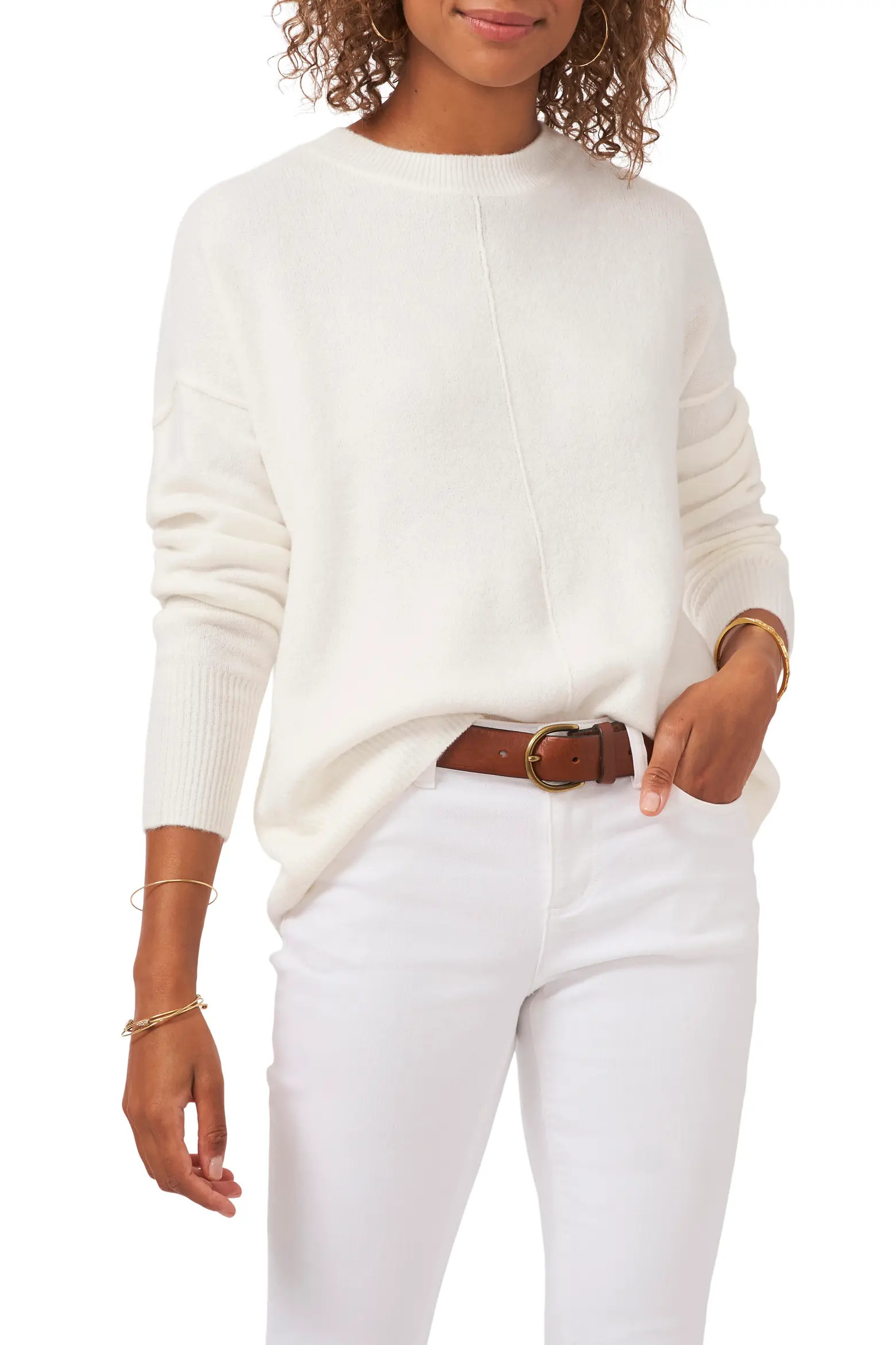 Vince Camuto Exposed Seam Crewneck Sweater (Women) | Nordstrom | Nordstrom