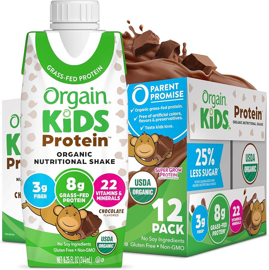 Orgain Organic Kids Protein Nutritional Shake, Chocolate - 8g of Protein, 22 Vitamins & Minerals,... | Amazon (US)