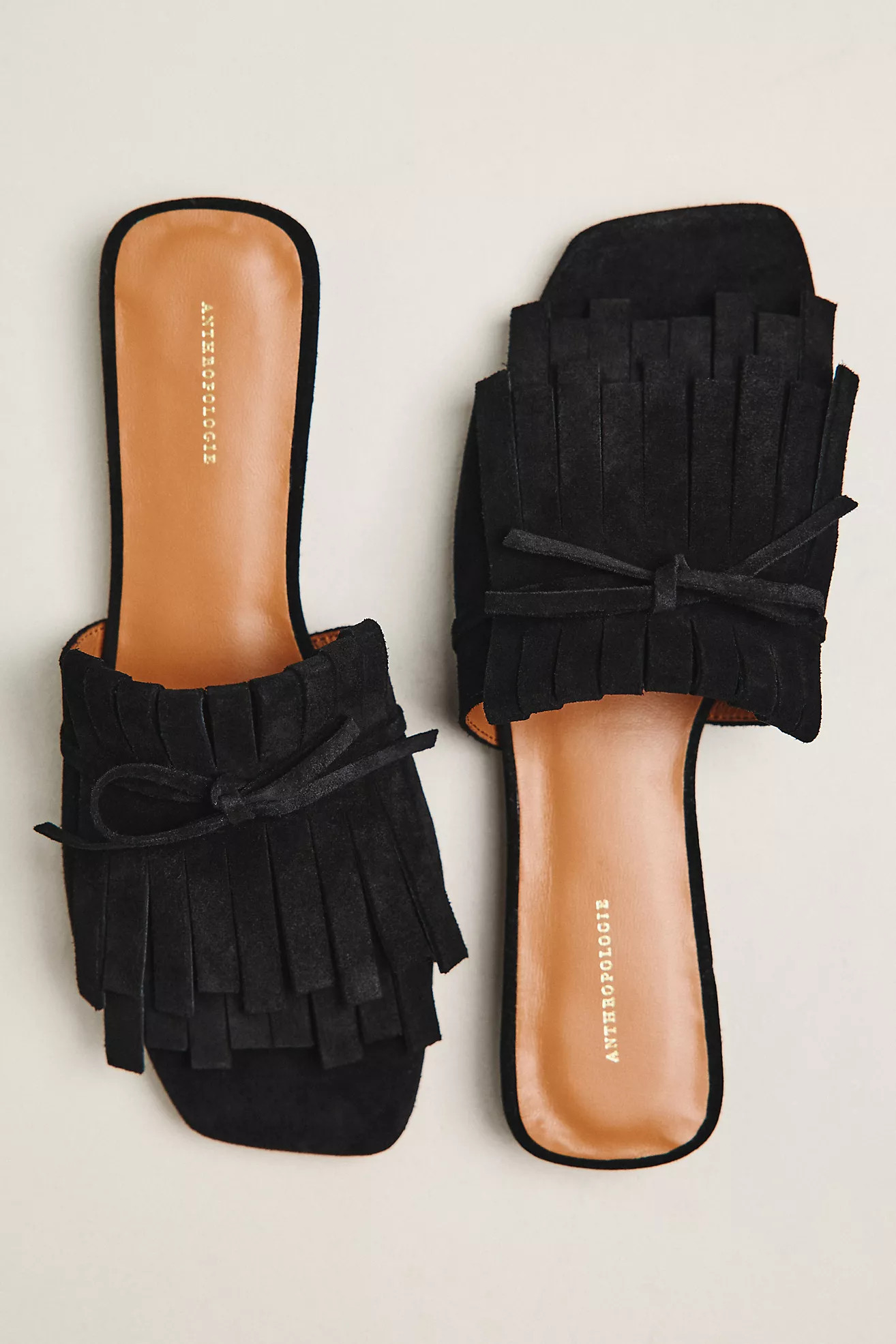 By Anthropologie Kiltie Open Toe Slide Sandals | Anthropologie (US)
