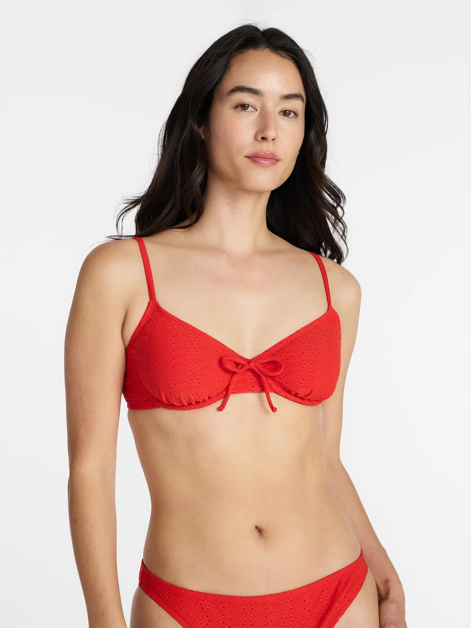 Time and Tru Women’s and Women's Plus Underwire Eyelet Bikini Top, Sizes XS-3X | Walmart (US)
