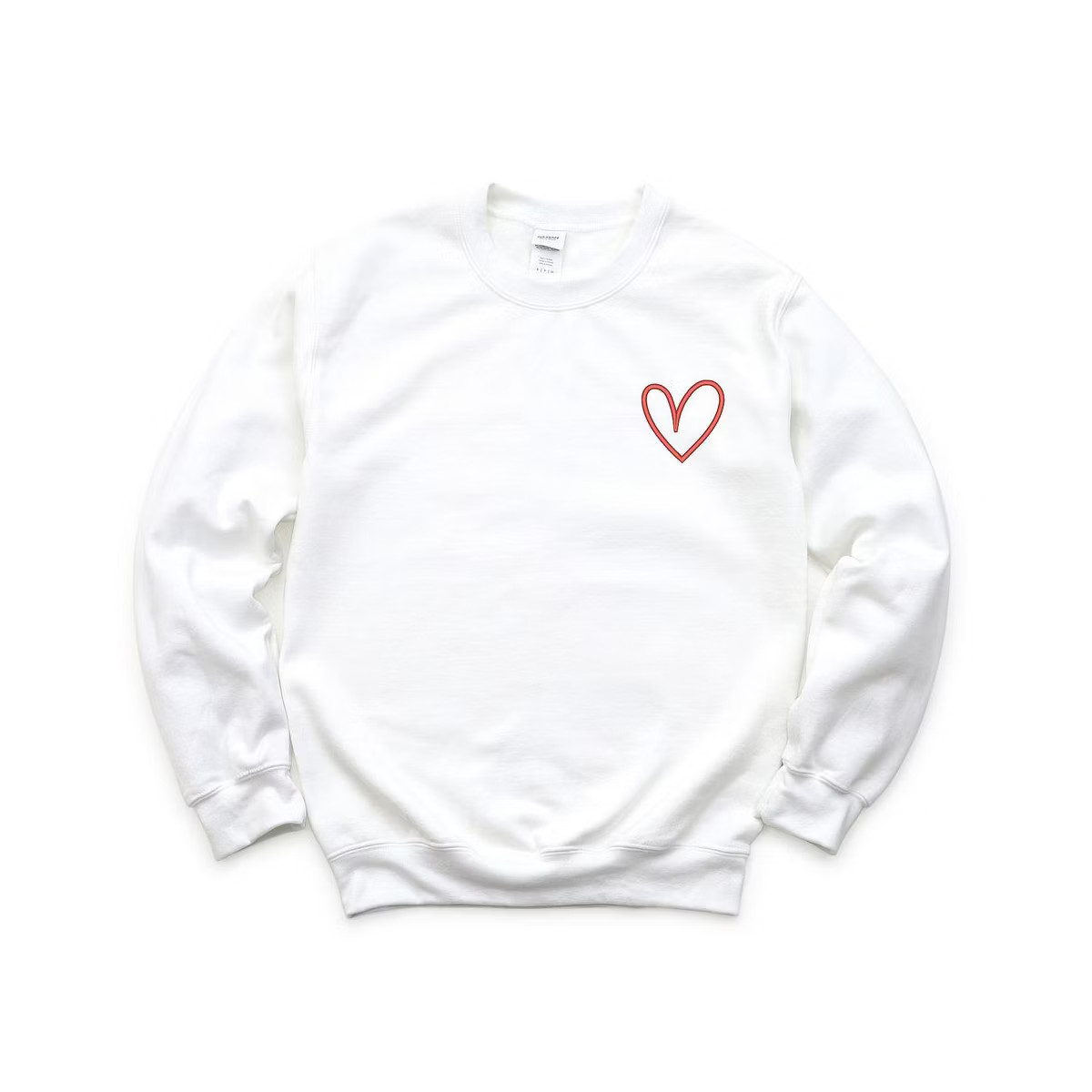 Simply Sage Market Women's Graphic Sweatshirt Embroidered Hand Drawn Heart LC | Target