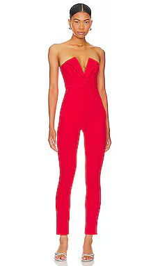 superdown Madi Strapless Jumpsuit in Red from Revolve.com | Revolve Clothing (Global)