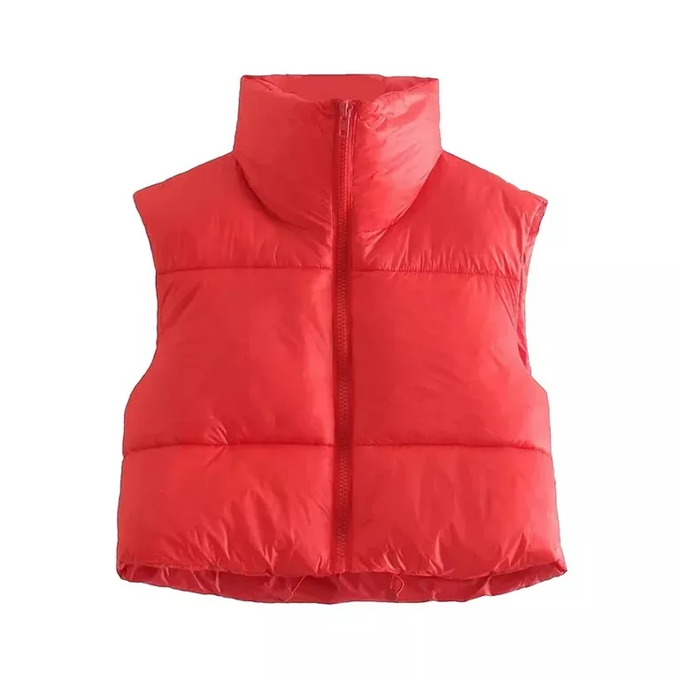 Zhiyouni Womens Cropped Puffer Vest Lightweight Sleeveless Stand