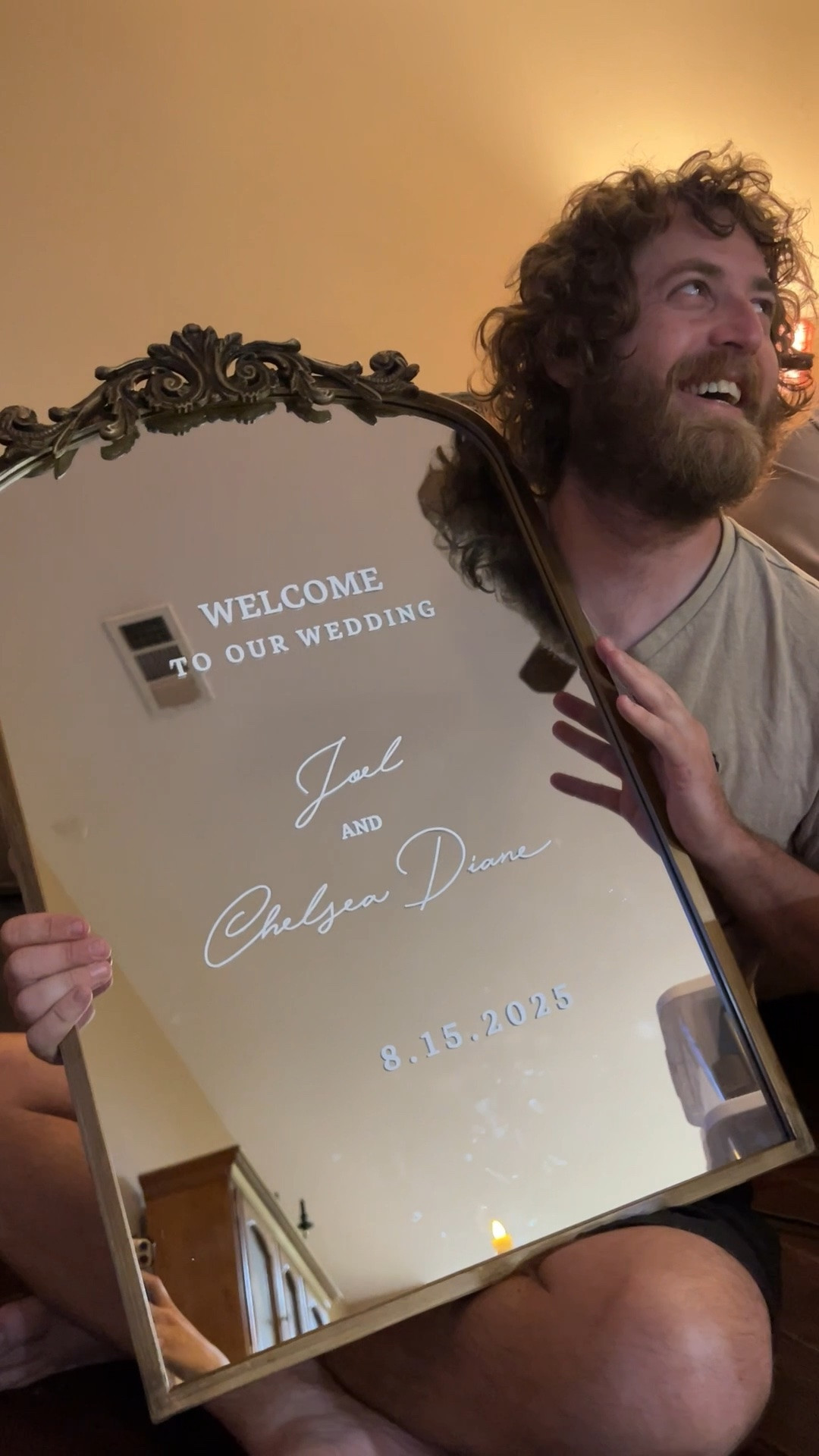 Our DIY Wedding Welcome sign! We used these decals and put them on my favorite mirror from Target! #diywedding #diyweddingsign #weddingsign #targetfinds #etsyfinds

#LTKWedding