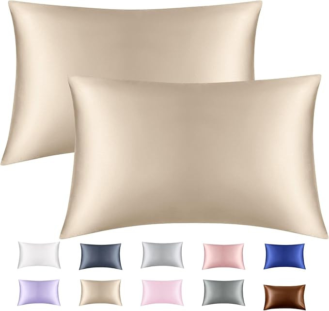 Satin Pillowcase for Hair and Skin Set of 2, Silky Soft Satin Pillowcase for Women Hair, Silk Pil... | Amazon (US)