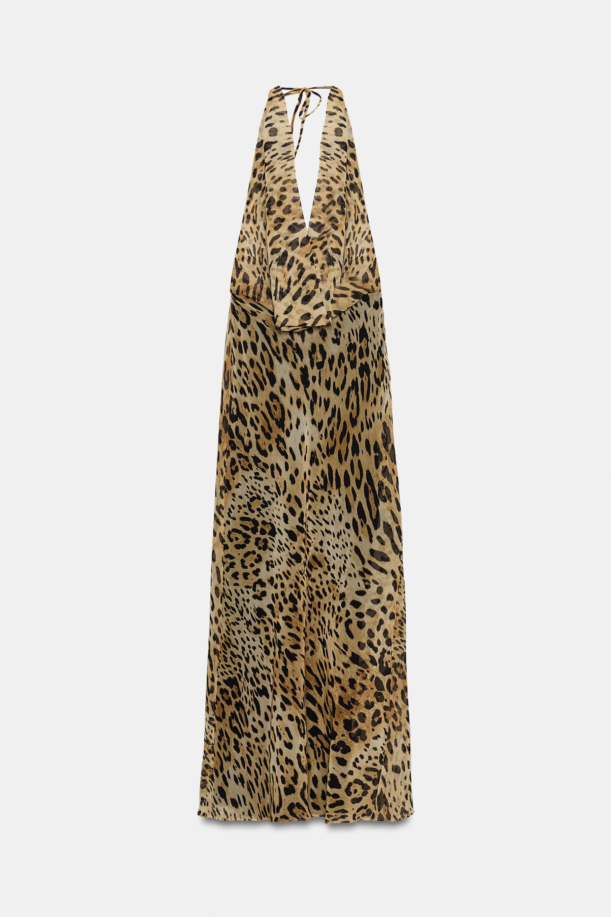 ANIMAL PRINT SATIN SLIP MIDI DRESS | Zara US
