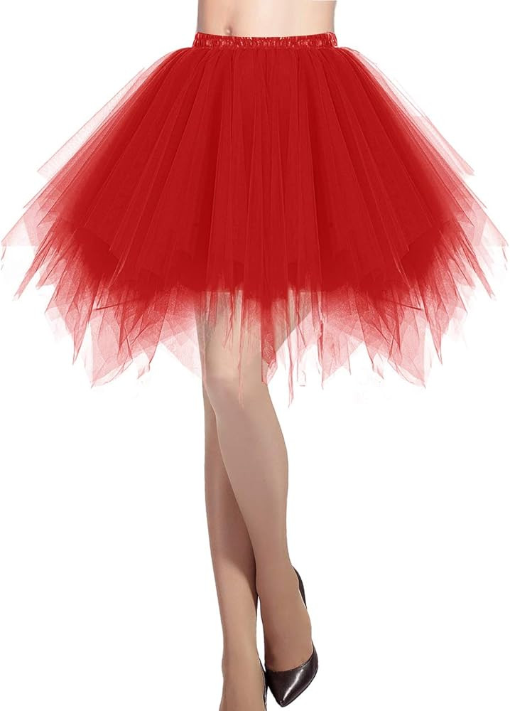 DRESSTELLS Women's Short Tutu Ballet Bubble Skirt 50's Tulle Party Vintage Petticoat | Amazon (US)