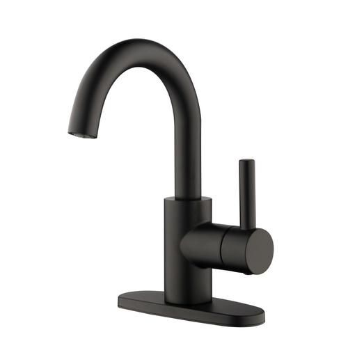 Jacuzzi Duncan Matte Black 1-Handle 4-in Centerset WaterSense Bathroom Sink Faucet with Drain an... | Lowe's