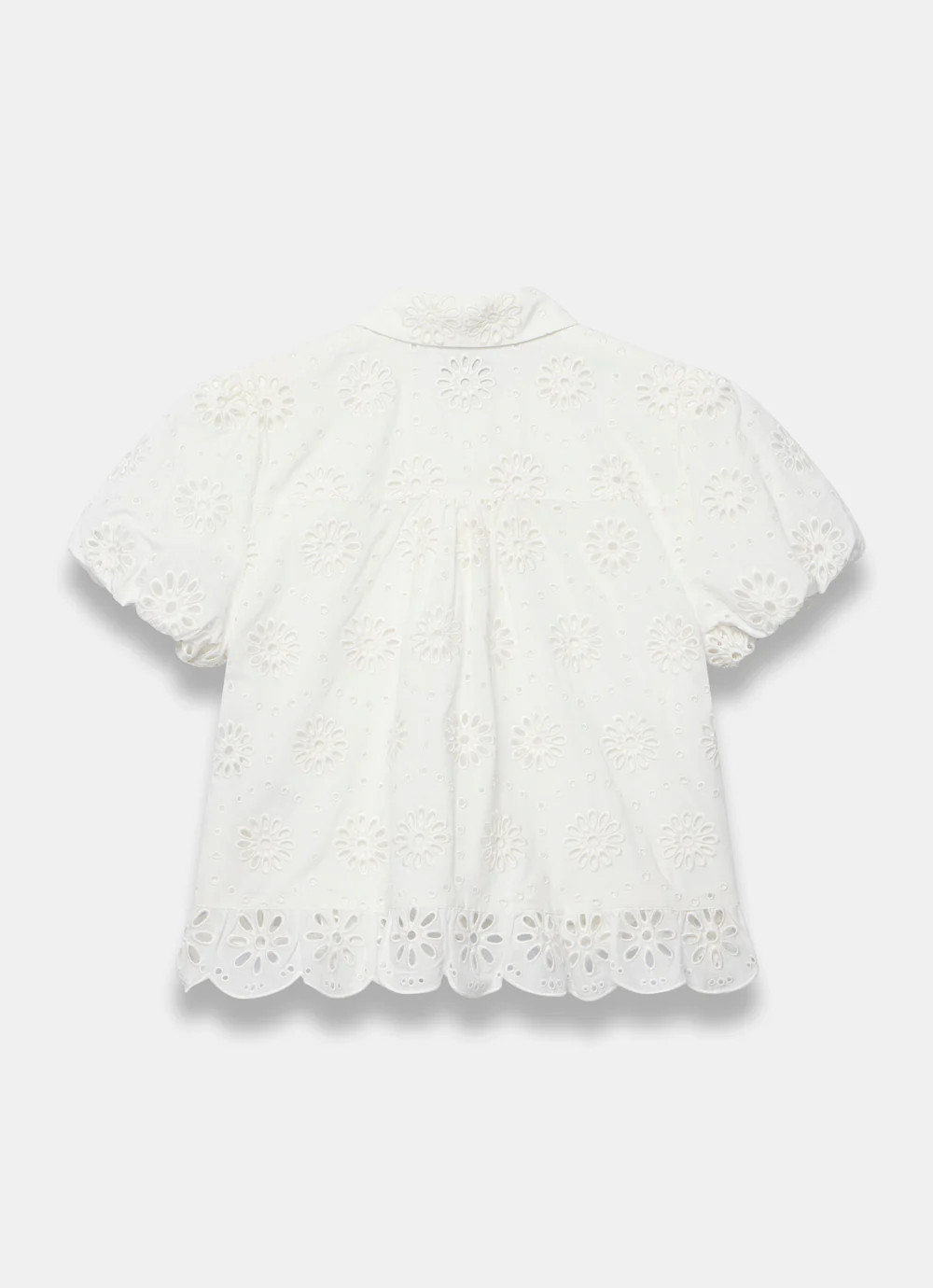 White Cotton Broderie Detail Shirt | Mint Velvet