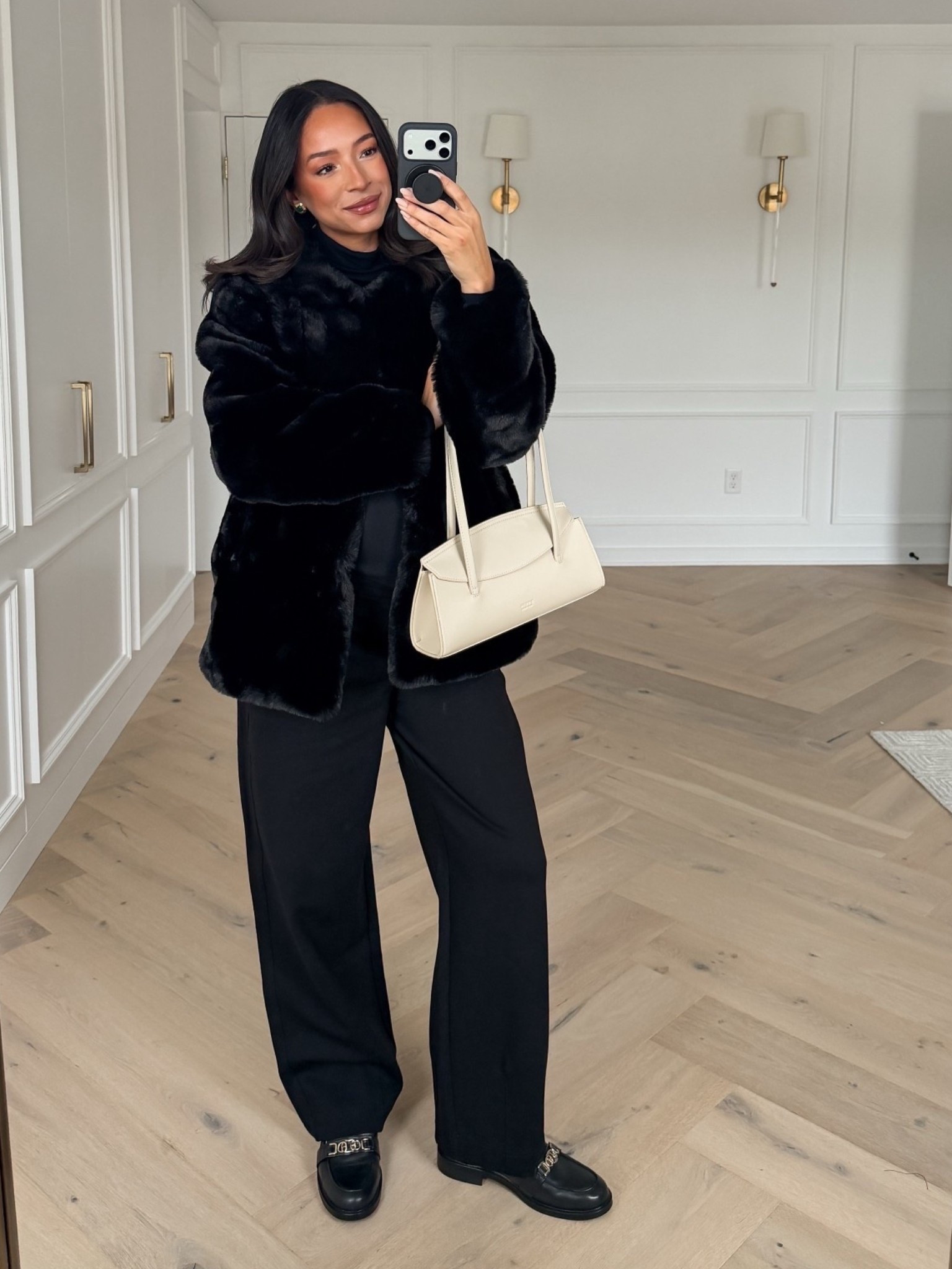 Faux fur jacket on SALE - under $150!! Wearing size S black top, size M fur jacket and size M black barrel pants 

Winter outfit 
Winter fashion 
Comfy outfit
Holiday outfit
Holiday party outfit


#LTKFindsUnder100 #LTKHoliday #LTKSeasonal