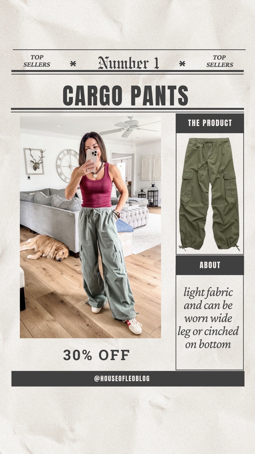 Cargo pants XS. Tank top small.

#LTKOver40 #LTKPetite #LTKSaleAlert