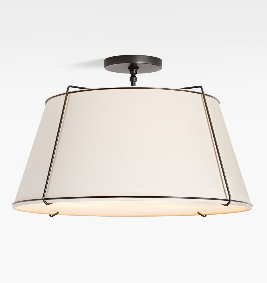 24" Conical Drum Semi-Flush Fixture | Rejuvenation
