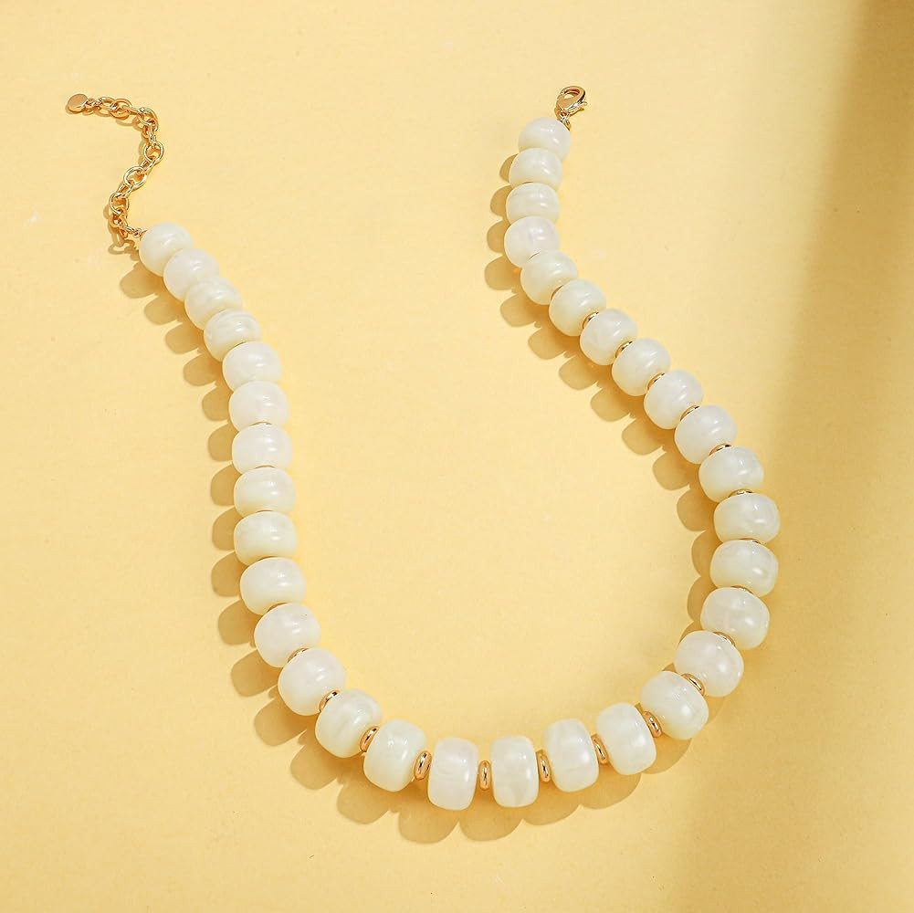 LILIE&WHITE Mothers Day Gifts for Mom Daughter Resin Chunky Beaded Necklace for Women Minimalisti... | Amazon (US)