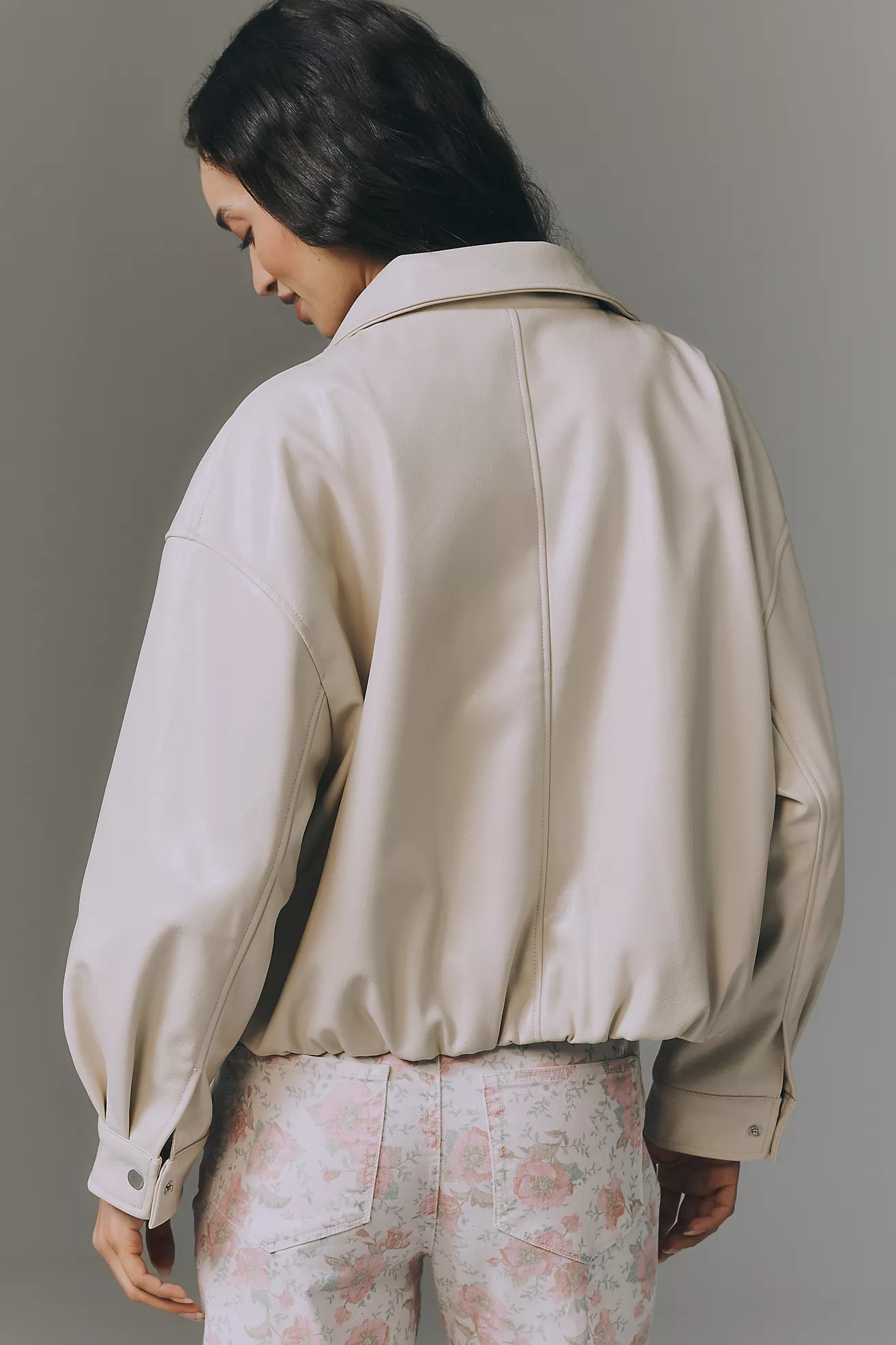 Pilcro Funnel-Neck Faux-Leather Bomber Jacket | Anthropologie (US)