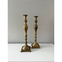 Pair Vintage Brass Candlesticks | Large Candlestick Holders | Etsy (US)