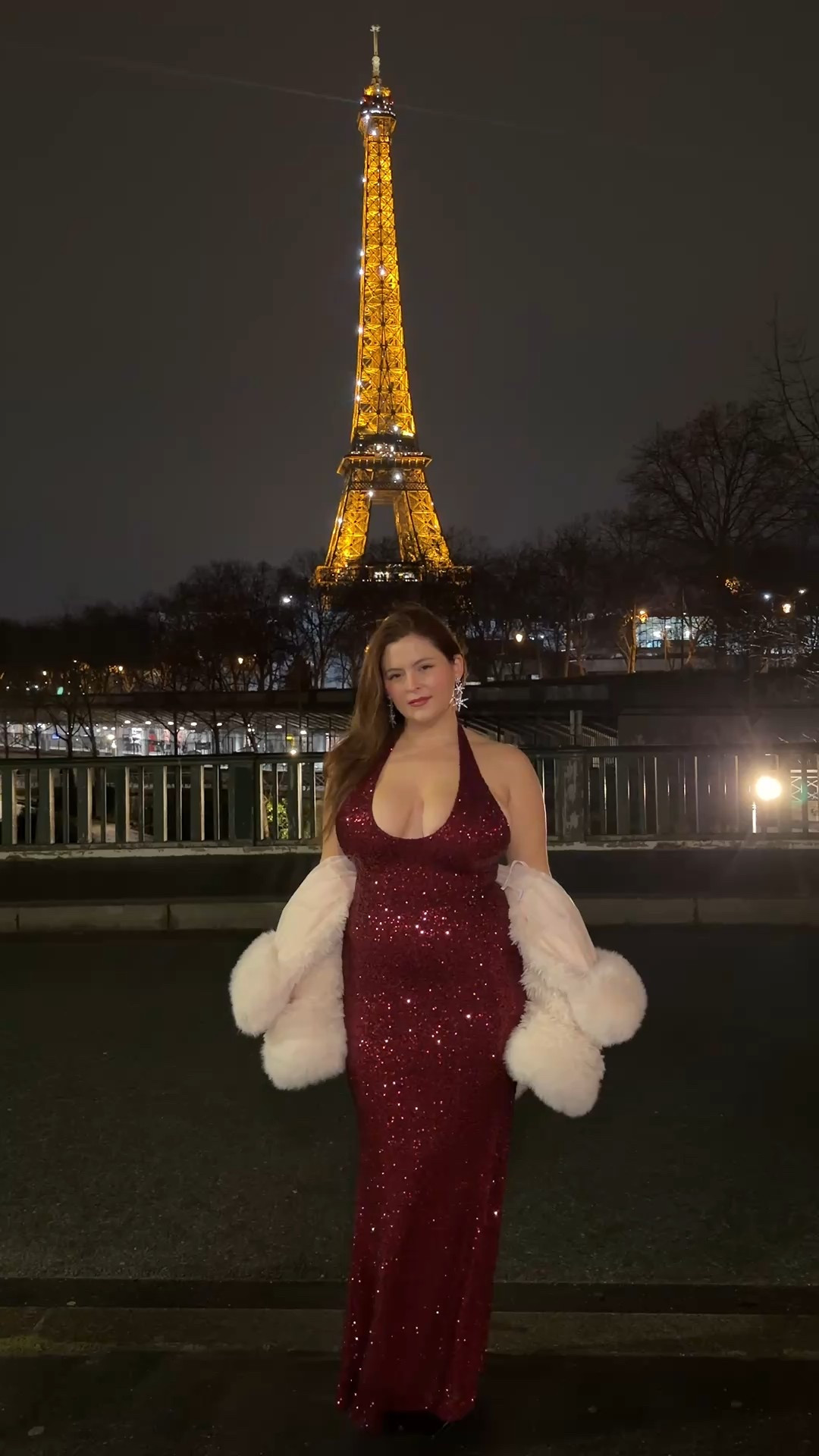 Red sequin plunge halter dress
Miss circle faux fur cropped coat

#LTKBeauty #LTKValentine #LTKMidsize