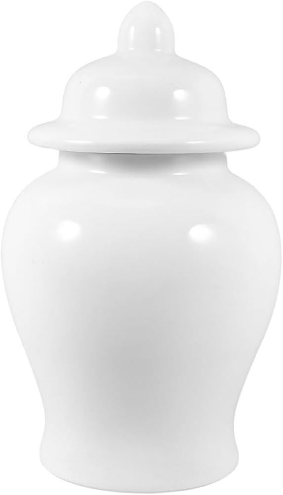 Mobestech Unique Home Decor White Jar Ornament Filler Modern Home Decor Ceramic Ginger Jar Decora... | Amazon (US)
