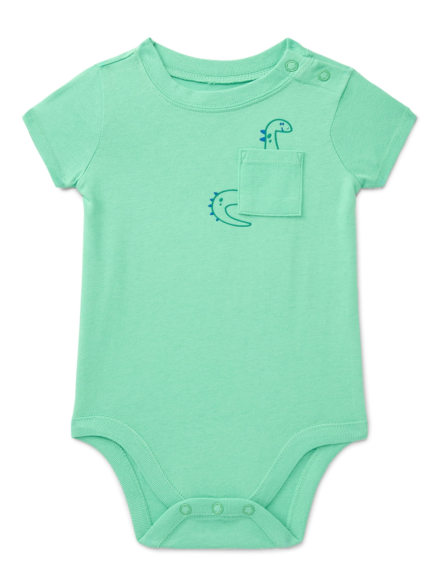 Wonder Nation Baby Boys Pocket Bodysuit with Short Sleeves, Sizes 0M-24M | Walmart (US)