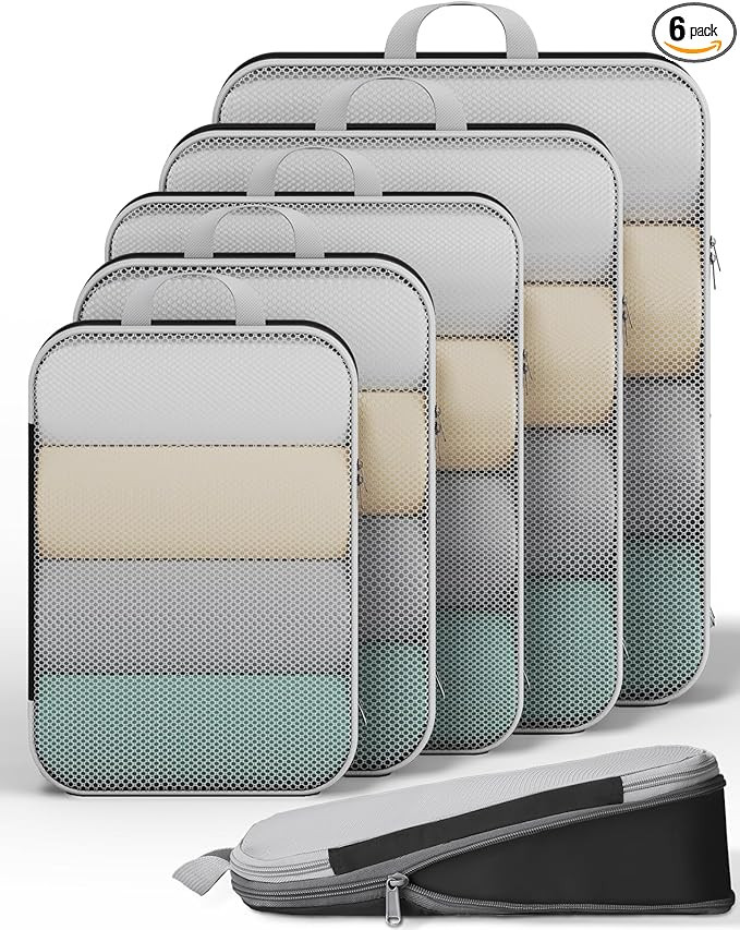 Veken 6/9/11 Set Compression Packing Cubes for Travel Essentials,Compressible Expandable Large Lu... | Amazon (US)