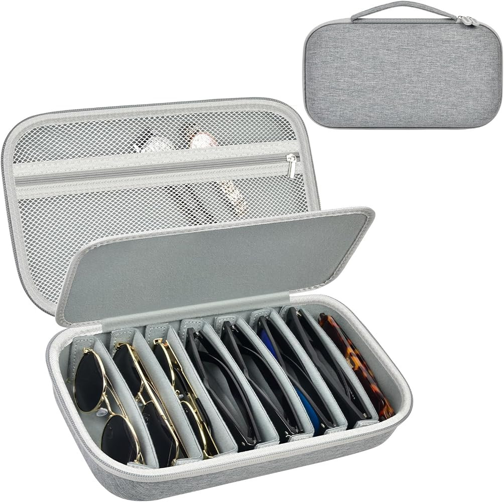 Travel Sunglass Organizer Case for 8 Pairs Polarized Sunglasses, Storage Box for Multi-style Dres... | Amazon (US)