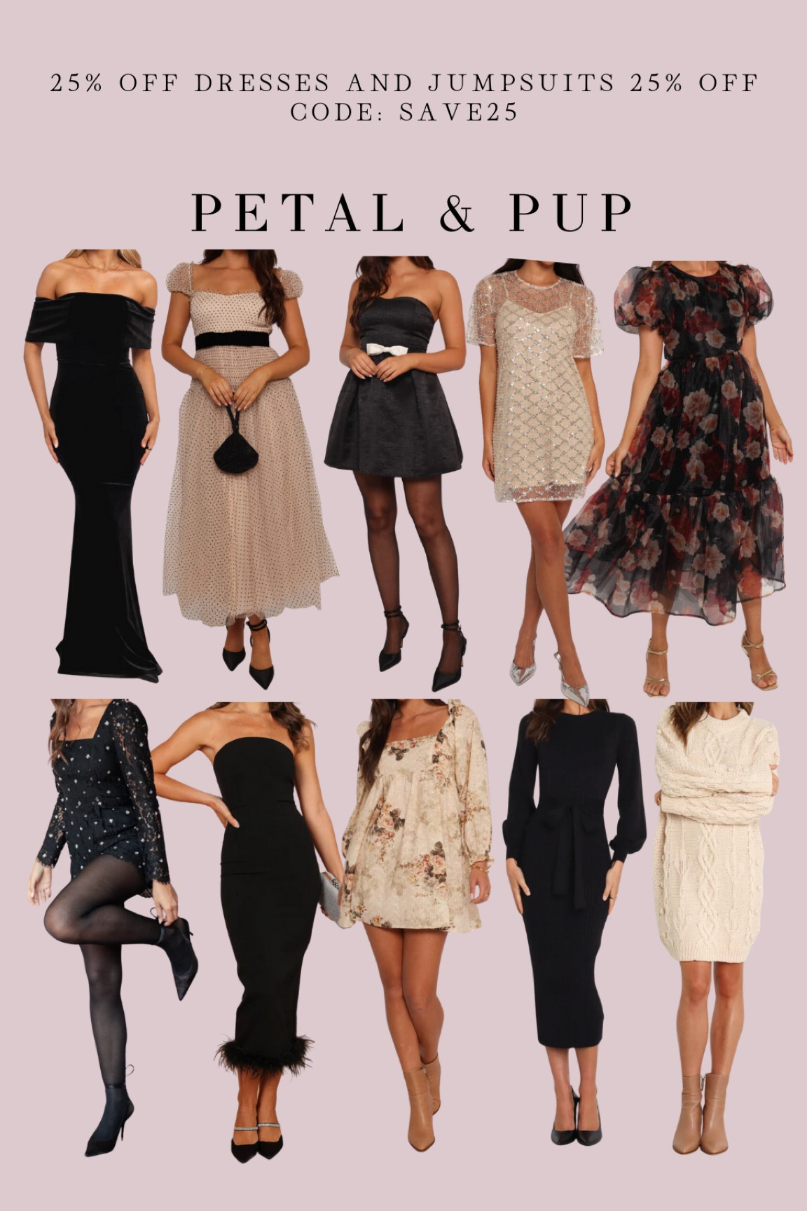 Shop the cutest fall/winter/holiday dresses and jumpsuits 25% off at Petal & Pup! Use code:SAVE25

#LTKHoliday #LTKCyberWeek #LTKStyleTip