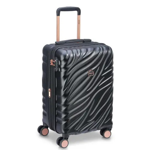 Delsey Paris Alexis Hardside 21-Inch Carry-On Expandable Spinner Luggage in Black/rose Gold at Nordstrom, Size Small | Nordstrom