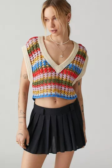 Urban Renewal Remade Low Rise Pleated Mini Skirt | Urban Outfitters (US and RoW)