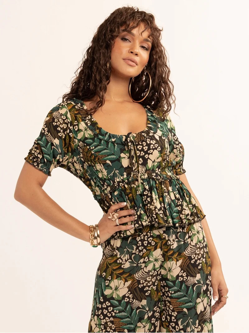 Jessica Simpson Women's Nina Ruffle Top, Sizes XS-XL | Walmart (US)