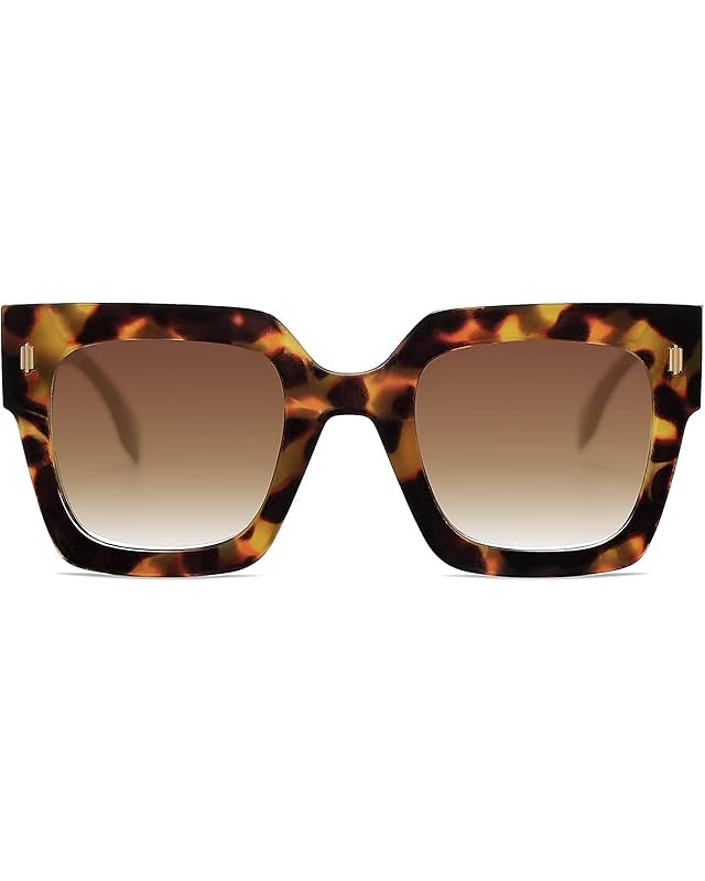 FEISEDY Vintage Oversized Square Sunglasses Womens Trendy Luxury Big Sun Glasses UV400 Protection... | Amazon (US)