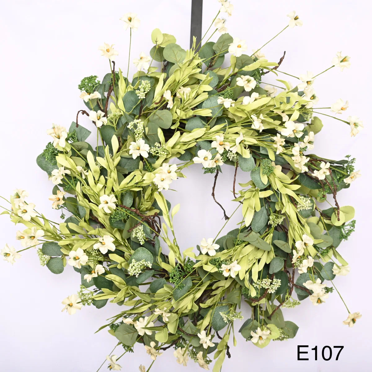 26" Spring Eucalyptus Daisy Front Door Wreath | Wayfair North America