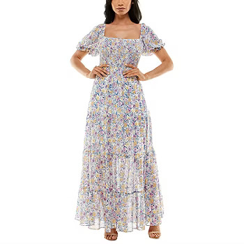 Premier Amour Short Sleeve Floral Maxi Dress | JCPenney