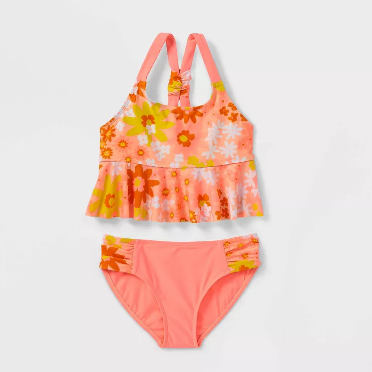 Girls' Retro Floral Print 2pc Midkini Set - Cat & Jack™ | Target
