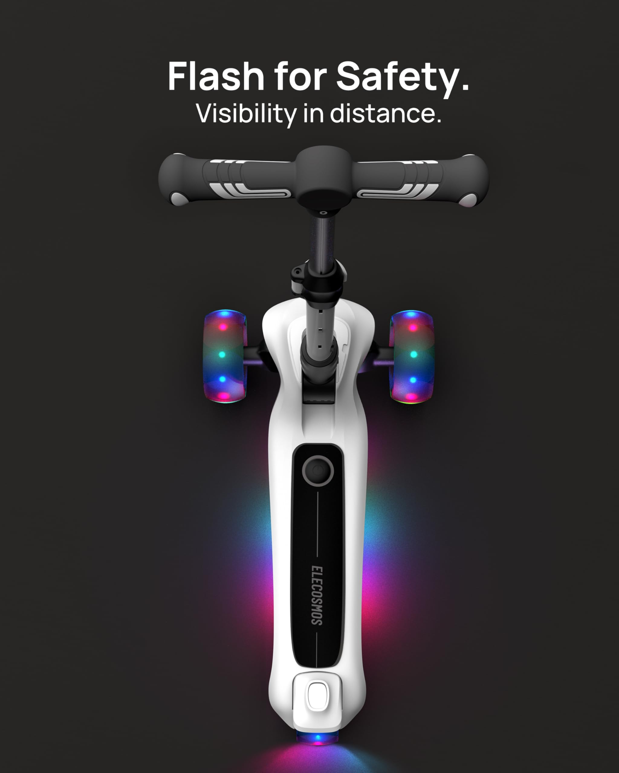 ELECOSMOS Kids Electric Scooter for Age 4-9, Light Up 3-Wheeled Scooter with Big LED Wheels, Wide... | Amazon (US)