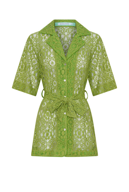 Ellie Lace Shirt in Citron | Bohemian Traders