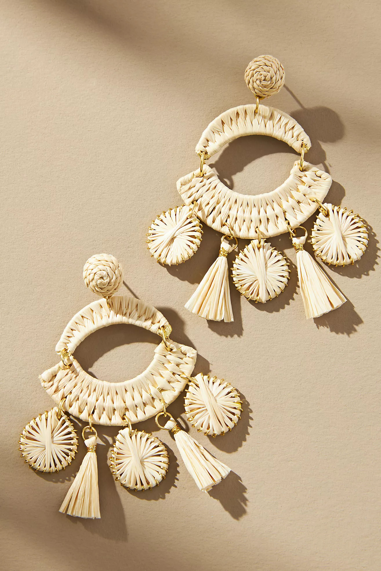 Raffia Chandelier Drop Earrings | Anthropologie (US)