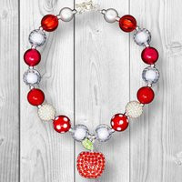 Restocked Apple Bubblegum Necklace, Back To School, First Day Of Jewelry, Children's Cute School Accessory, Pre-K | Etsy (US)