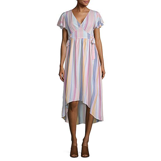 a.n.a Short Sleeve Striped Midi Dress | JCPenney