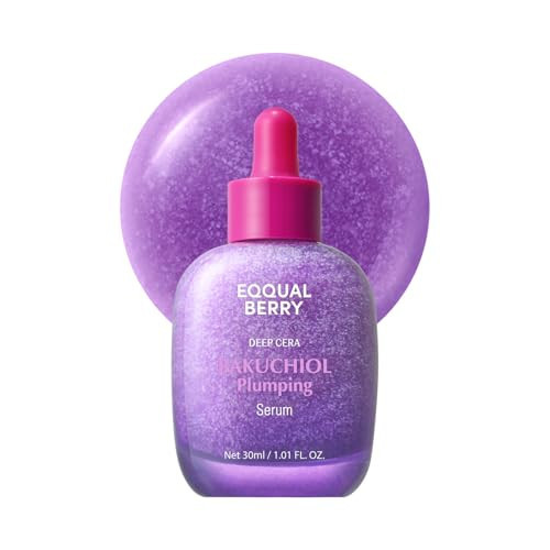 EQQUALBERRY Bakuchiol Plumping Face Serum - Retinol Natural Alternative for Sensitive Skin, with Niacinamide & Hyaluronic Acid, Pore & Wrinkle Korean Skin Care (1.01oz / 30ml) | Amazon (US)