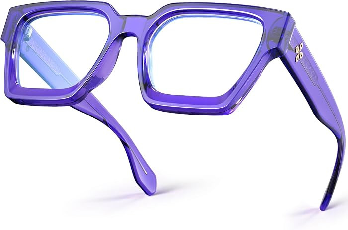 VISOONE Blue Light Blocking Glasses with TR90 Rectangle Frame and Chic Preppy Look for Women Men ... | Amazon (US)