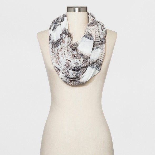 Collection XIIX Women's Floral Print Loop Scarf - Neutral | Target